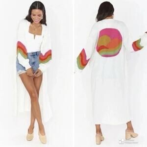 Show Me Your Mumu Sunset Long Knit Cardi Womens Medium Duster Sweater